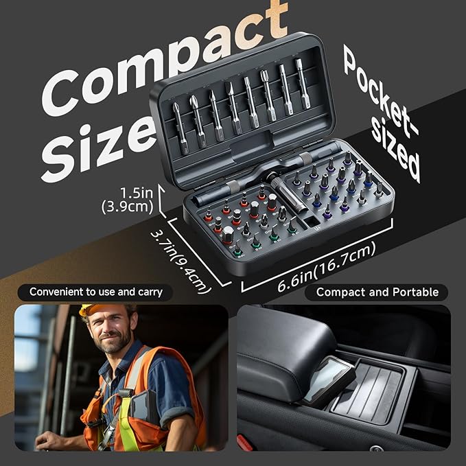 42 in 1 Magnetic Screwdriver Set, DIY Ratchet Screwdriver Set, Multi Bit Screw Drive with Storage Case, Portable Compact Repair Tool Kit for Christmas Gifts, Furniture, Computer, Bicycle