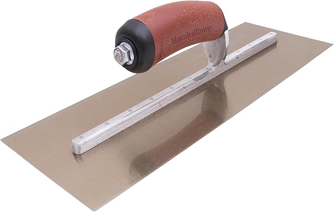 MARSHALLTOWN Golden Stainless Steel Finishing Trowel, 4.75 x 14 Inch Concrete, Masonry and Drywall Finishing Tool, Made in the USA, MXS64GSDC