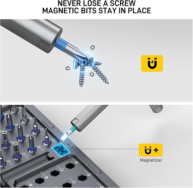 42 in 1 Magnetic Screwdriver Set, Ratchet Screwdriver Set, Multi Bit Screw Driver Set Kit with Case, Portable Repair Tool for Electronics, PC, Glasses, Bicycles, Watch, Furniture & DIY