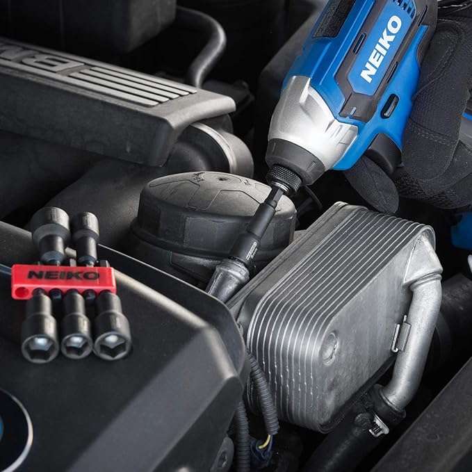 Neiko 10191A Impact Ready Magnetic Nut Driver | 6 Piece | MM | 8 to 14 mm | 2-9/16” Length | Cr-V, metric, Master Kit