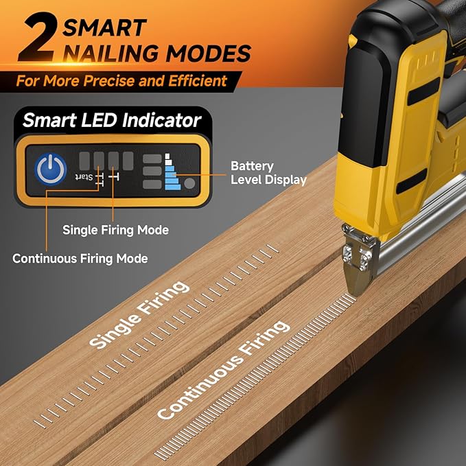2 in 1 Cordless 18GA Brad Nailer & Stapler, Compatible with Dewalt 20V Max Battery (No Battery), Nail Gun/Staple Gun Battery Powered with 1200 Nails/Staples for DIY, Woodworking