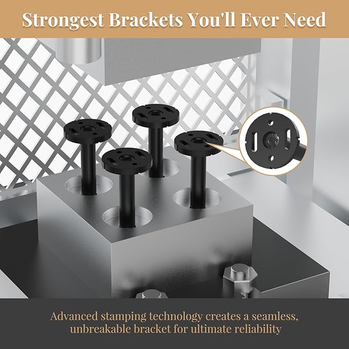 6pcs Wall Shelf Brackets Heavy Duty Floating Shelf Bracket Hidden,Invisible Black Shelving Brackets Decorative Floating Shelf Hardware Heavy Duty,Metal Shelf Support Bracket (6 inch-6pcs)