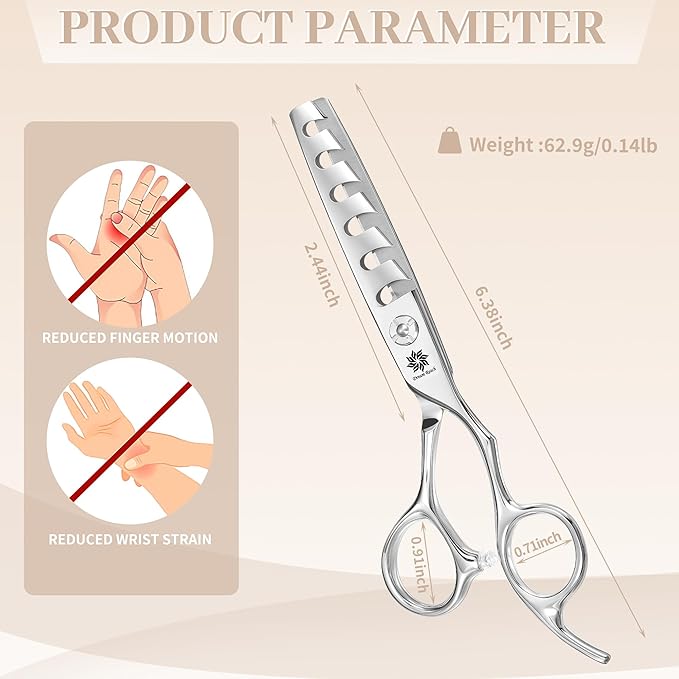 Dream Reach Professional 6 inch Hair Cutting Scissors, Japanese 440C Steel Thinning Shear for Men/Women Cutting for Salon/Barber/Home