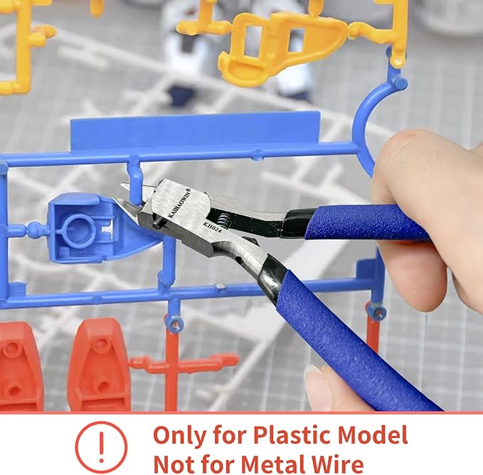 KAIHAOWIN Model Nippers Set 9 Pcs, Single Thin Blade Sprue Cutter with Tool Kit Case for Gundam Hobby Clippers for Gunpla Plastic Model Building Repairing and Fixing