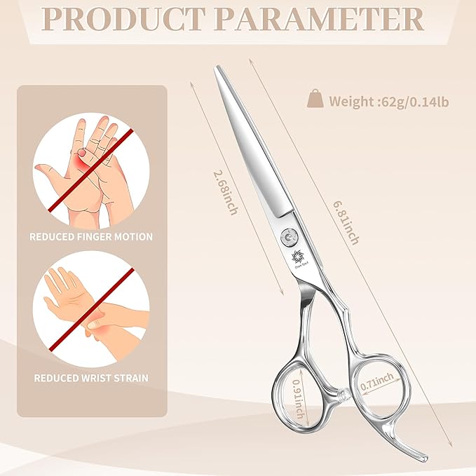 Dream Reach Hair Cutting Scissors Professional Barber Shears, 6.0 inch Hairdressing Regular Scissor Salon Razor Edge Hair Cutting Shear Japanese 440C Stainless Steel