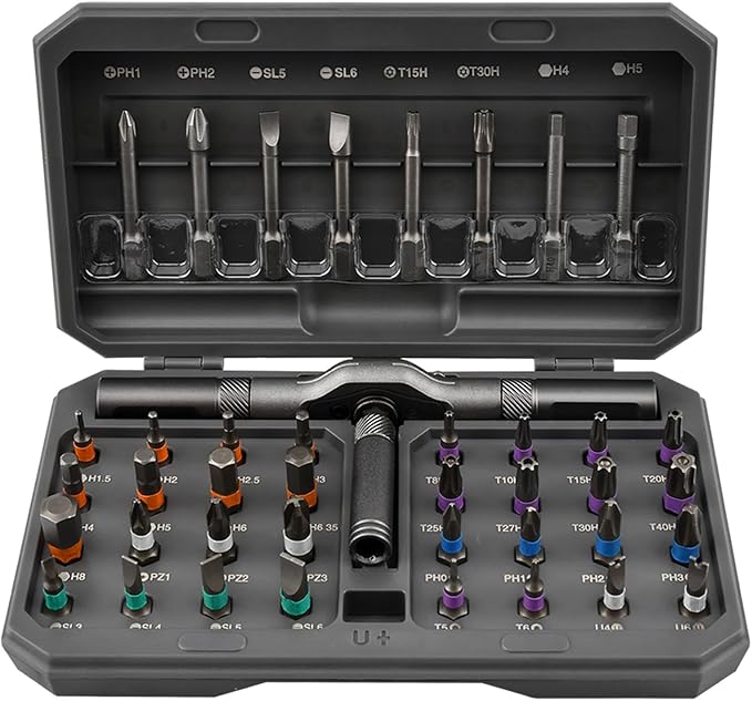 42 in 1 Magnetic Screwdriver Set, 40pcs Bit Magnetic Drive with Ratchet Handle, DIY Ratchet Screwdriver Set Precision Repair Tool Kit for Home, Computer & Bicycle DIY‌