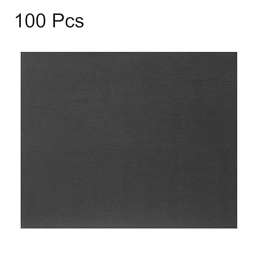 HARFINGTON 100pcs Sandpaper 500 Grit 9 x 11 Inch C-Weight Backing Silicon Carbide Abrasive Wet Dry Sanding Sheets for Wood Finishing, Metal Sanding, Automotive Polishing