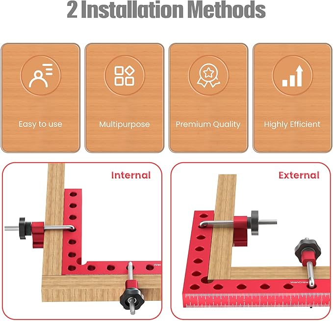 90 Degree Positioning Squares Right Angle Clamps, Clamping Squares for Woodworking Cabinet Clamp Corner Clamps Aluminum Alloy L Type Carpenter Tool for Cabinets, Picture Frame 7.1inch