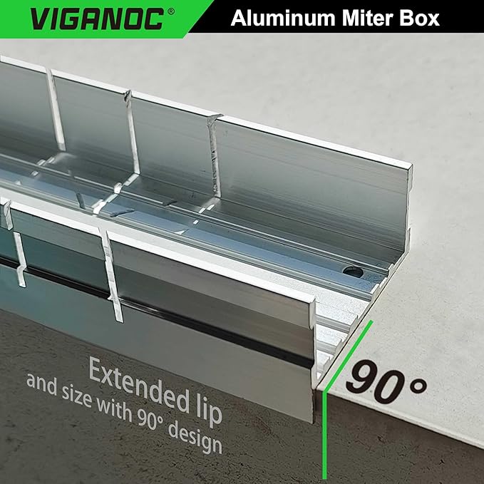 Metal Mitre Box by Aluminium and Steel Construction, 5.3 Inch Small Tiny Mitre Box for Manual Saw and Handsaws with 3 Cutting Angles - Ideal For Cutting Wood and Soft Metals