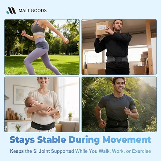 Non-Slip SI Joint Belt with Pads for Women & Men ??Widened, Breathable Sacroiliac Pelvic Support Belt for SI Joint Stabilization& Sciatic, Hip Pain Relief | Under-Clothes Wear, Adjustable Design (Regular)