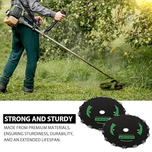 G-PLUS 2pcs 9" Chainsaw Brush Blade 14 Tooth Cutter Trimmer Head Weed Mower Saw Blade Black