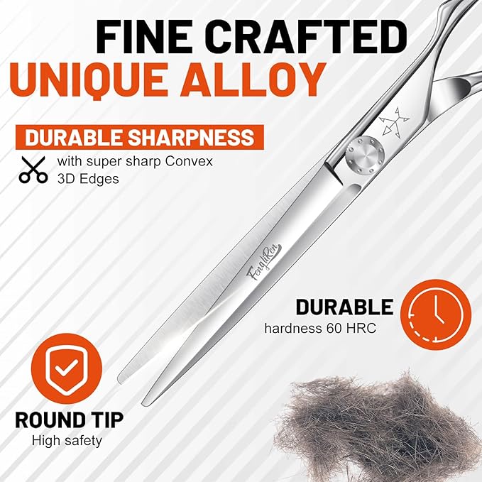 High-end Professional Extremely Very Sharp Barber Hair Cutting Scissors Hairdresser Shears For Hair 5 Inch Haircut Scissor Made Of Stainless Steel Alloy For Hairdressing Salon and Home Use