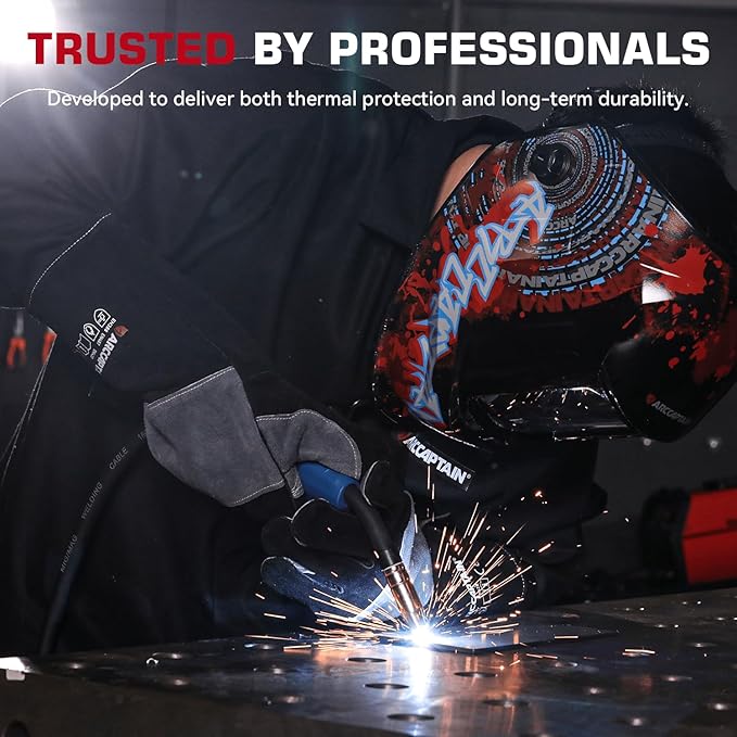 ARCCAPTAIN Welding Gloves 932??Heat/Fire Resistant 16 inches Gloves for Stick, Mig, Forge, BBQ, Grill, Fireplace, Baking, Stove Working Protection