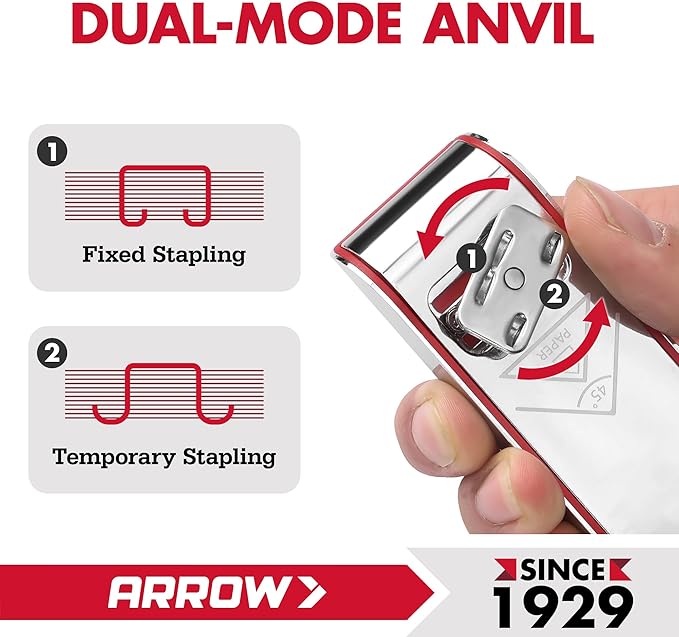 Arrow Metal Stapler, Full-Strip Stapler for Desk with 2520 Staples, 25 Sheet Capacity, Rear Staple Storage, Dual-Mode Anvil, Non-Slip Base, for Office, Classroom, and School