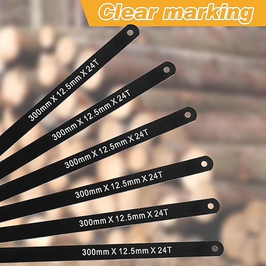 12 Inch Mini Hacksaw Blades Replacement for Metal Cutting, Hack Saw Assortment Hand Tools Replacement for Cutting Wood, PVC, Copper Tube, Iron Pipe, Stainless Steel, 10 Pack