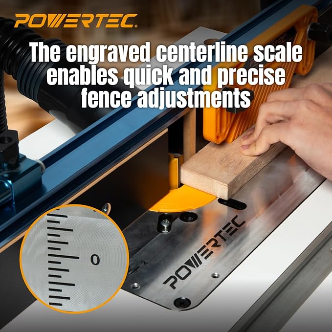 POWERTEC Aluminum Router Table Insert Plate with Reducer Rings, Leveling Screws, and Starting Pin ??Compatible with Bosch, DeWalt, Makita, and Other Brands for Woodworking with Router Tables (71850)