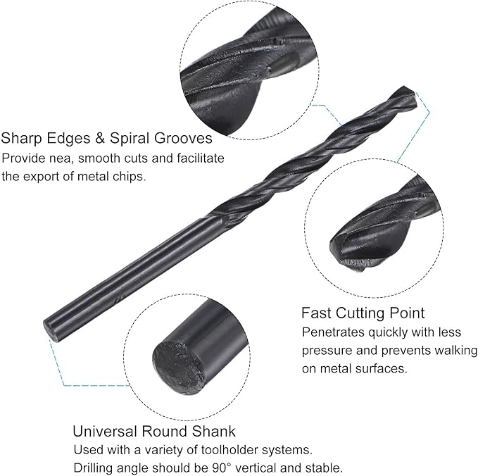 uxcell Metric Tap and Drill Bit Set, M6 x 1.25 Thread Tap & 4.7mm Black Oxide Twist Drill Bit, Straight Flute Tap Tapping Threading Repair Tool Kit