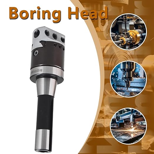 Kimllier 2 Inch Boring Head R8 1/2 Inch Shank Boring Bar Set 9Pcs Carbide Tipped Bars Lathe Tool Fit for Milling Machine