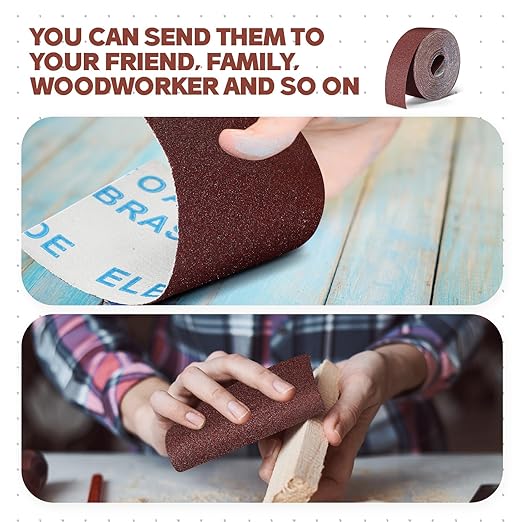 60 Grit Abrasive Sandpaper Roll 3''x100 ft Long Roll of Emery Cloth Sand Paper Sanding Belt Aluminum Oxide for Drum Sander Continuous Sandpaper Wood Furniture Wet and Dry Sanding