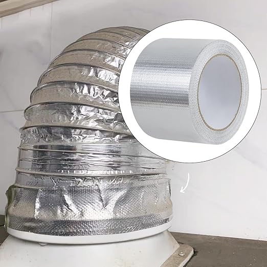 Aluminum Foil Tape - 3 Inch X 66 Feet, 5.91 Mil Thick Fiberglass Reinforced High Temperature Heat Shield Tape for HVAC, Hose and Auto Use