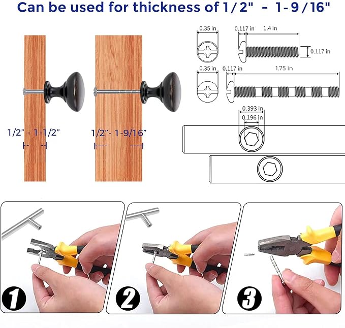 Ravinte 10 Pack Cabinet Knobs and Pulls - Oil Rubbed Bronze and Brass for Cabinets, Dressers, and Drawers