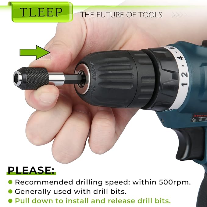20 x Magnetic Nut Driver Set for Impact Drill + 3 x Power Drill Bit Extensions(50/100/150mm) + Storage Bag, 65MM Metric & SAE 1/4" Impact Driver Drill Bit Set, Cr-V Steel Screwdriver Socket Set