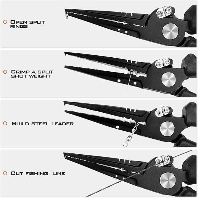 KastKing Speed Demon Pro Fishing Pliers, 420 Stainless Steel, Fishing Tools, Saltwater Resistant Fishing Gear, Tungsten Carbide Cutters, Corrosion Resistant Coating, SuperPolymer Grip Handles