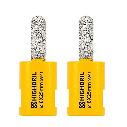 Diamond Mortar Raking Bit - HIGHDRIL 2pcs 5/16" x 1" (8mm x 25mm) 5/8-11 Thread Diamond Mortar Router for Old Mortar,Blown,Damaged Bricks or Natural Stone Removal