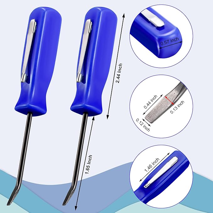 6 Pieces Mini Pocket Pry Bar Green Pocket Pry Bar with Clip Mini Pry Bar Set 4.5 Inch Length Mini Pry Bar Tool for Home Office Car Repair Gadgets Mechanics Electricians Technicians (Blue)