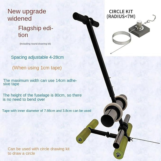 Generic Walk-Behind Floor Tape Applicator for Painting/Lane Marking - Single-Roll Tape Machine, Max Width 14cm - Ideal for Sports and Storage Area