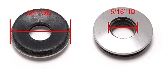 Bolt Dropper 5/16" x 3/4" Stainless Steel EPDM Bonded Sealing Washers (100 Pack), 1" OD Neoprene Backed Corrosion Resistant Load Distribution Water Tight Seal by Bolt Dropper