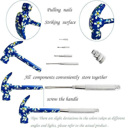 6 in 1 Flower Hammer & Screwdriver Tool, All In One Screwdriver Hammer Tools Set, Best Gift for Birthday Valentine's Mother's day Christmas Thanksgiving Halloween