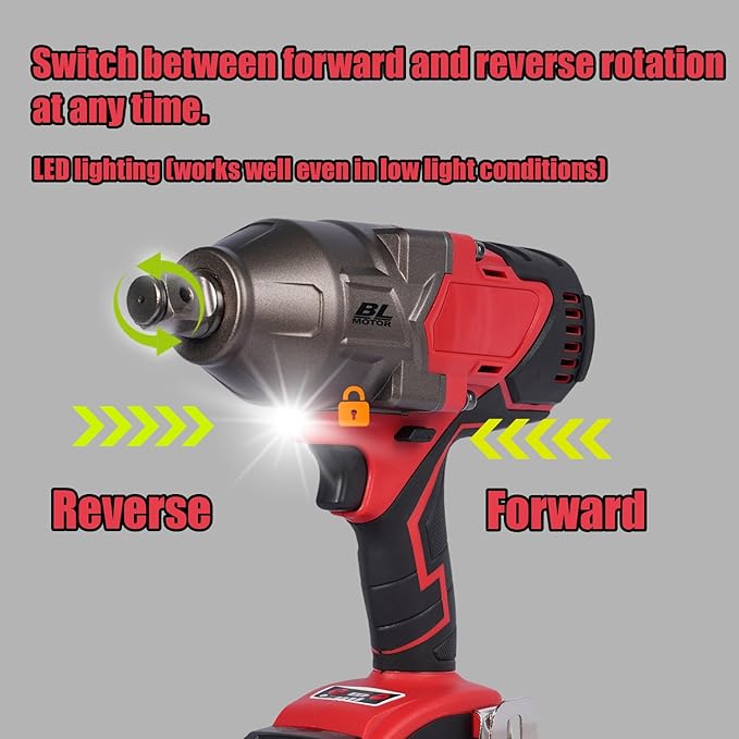 18V Brushless Impact Wrench, 1100 ft-lbs High Torque, 3/4 inch 4-Speed Cordless Impact Gun, Easily Removes Bolts on Cars, Trucks, and Tractors, Bare Tool Only