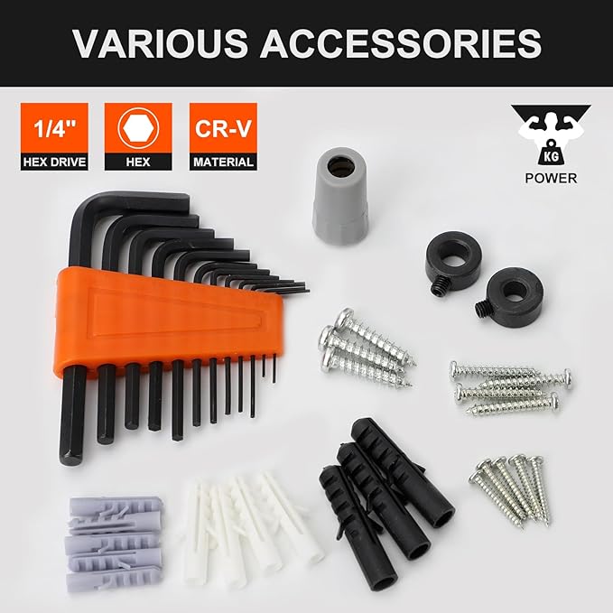 COMOWARE 200Pcs Drill Bit Set & Screwdriver Bit Kit - HSS/CR-V Multi-Purpose Bits in Transparent Storage Case, Impact Driver Accessories for DIY Projects, Home Repairs, Professional Use