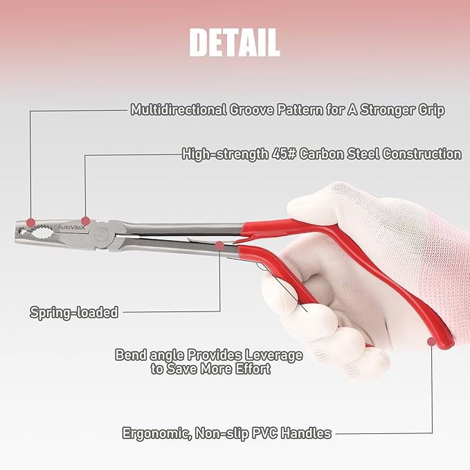 2-Piece Pistol Pliers Set, 11-Inch Long Nose And 10-Inch Long Handle Pistol Pliers, Can Be Used As Fishing Gear And To Hold Nuts And Fasteners, Easy To Work In Tight Spaces