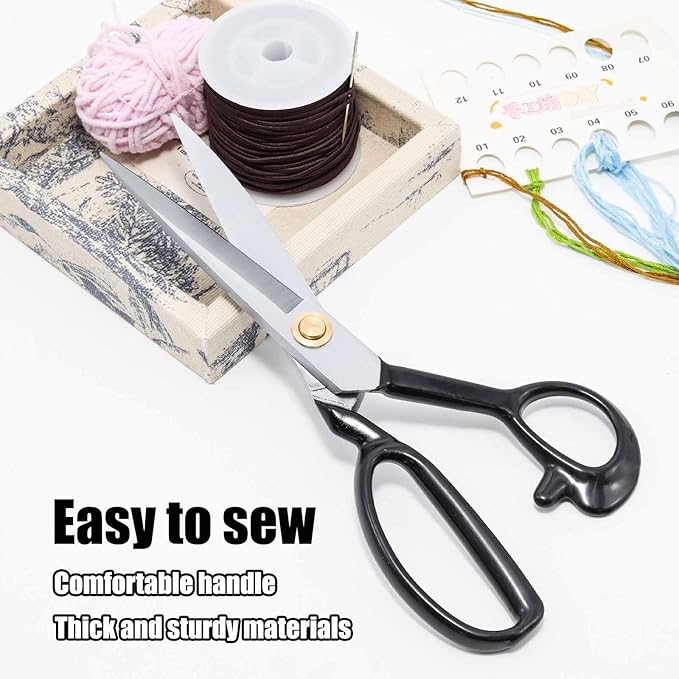 9 Inch Sharp Sewing Scissors for Fabric Cutting Metal Scissors Sewing Shears Heavy Duty