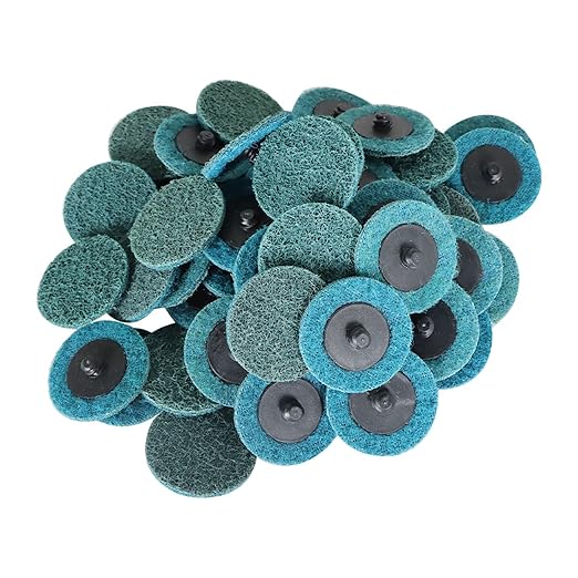 findmall 50Pcs 2 Inch Blue Quick Change Surface Prep Conditioning Discs, Fine Grit for Cleaning, Finishing and Deburring on Metals