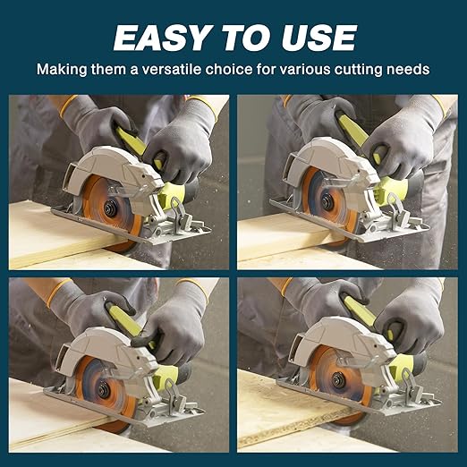 7-1/4 Inch 24T Framing Circular Saw Blade, Carbide-Tipped ATB, Thin Kerf, Anti-Vibration, 5/8" Arbor, Professional Framing & Fast Ripping Saw Blade for Wood, OSB & Plywood (5-Pack)