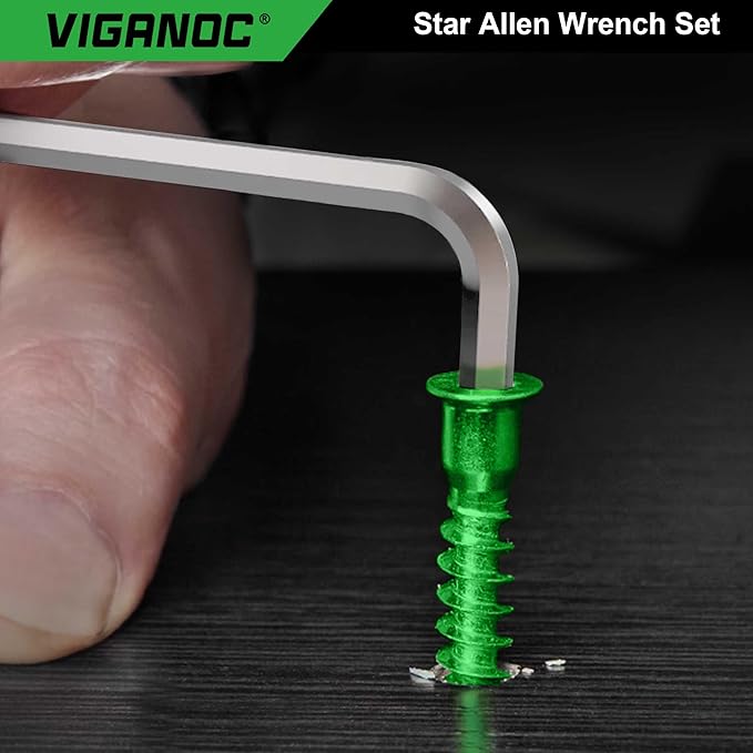 Viganoc Chrome Vanadium Steel Long Arm Torx Star Allen Wrench Set, T10-T50, 9-Piece