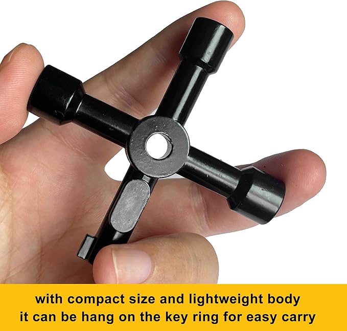 4 in 1 Meter Box Key Gas Key Utility Key, for mail box, elevator, electrical cupboard box, train door, water meter valve