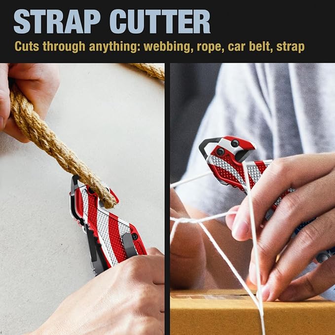 GOOD WORKER Legal Pocket Knife with 2.95??Serrated Blade, Glass Breaker, Seat Belt Cutter - EDC Sharp Folding Knives with Portable Clip - Small Tool for Tactical Camping Survival Hiking - Gifts for Men, Women