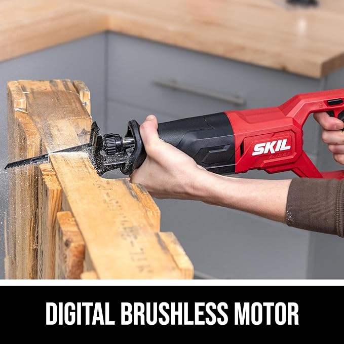 SKIL PWRCORE 20V Brushless Reciprocating Saw Kit Including 2.0Ah Battery and Charger-RS5870B-10