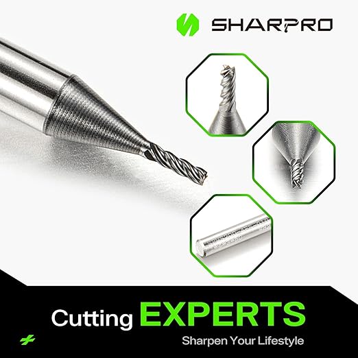 4mm Shank End Mill 1mm Cutting Dia. 4 Flutes AlCrN Coated Carbide Square CNC End Mills, Apply for Alloy Steel, Stainless Steel, and Various Cast Iron