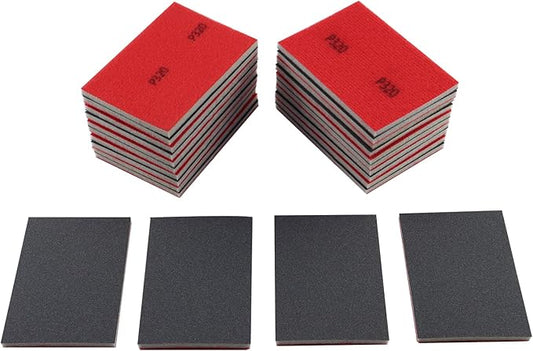 24pcs 320Grits Sanding Sponge, Wet and Dry 4"x3" Sanding Block, Reusable Sand Paper for Metal Wood Drywall Walls Stone Automotive Paint Plastic DIY(320 Grits)