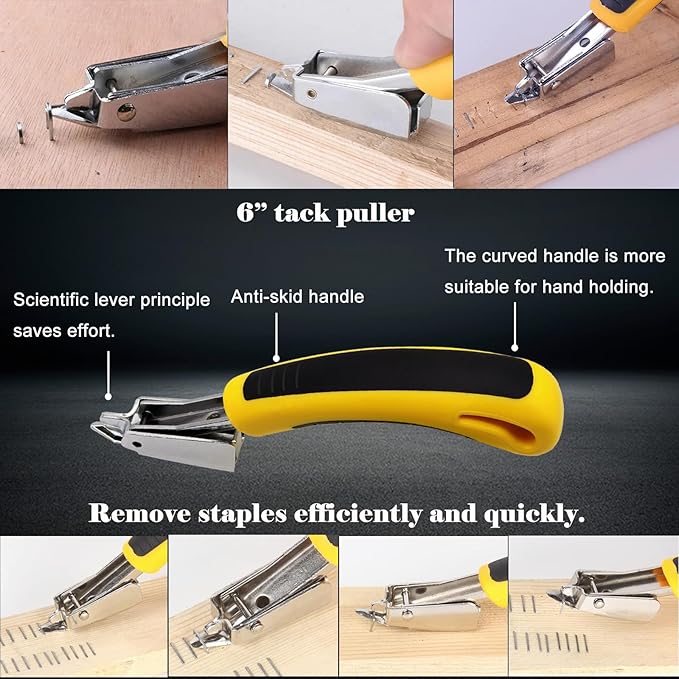3Pcs Heavy Duty Upholstery and Construction Staple Remover with Tack Puller Tool, Nail Puller, Carpet Remover, for Removing All Kinds of Staples
