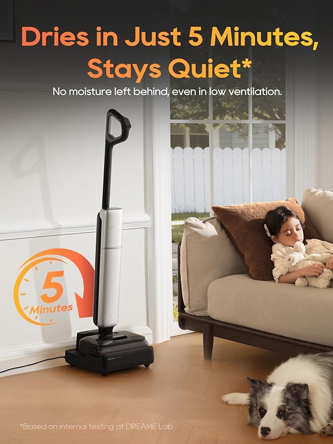DREAME Aero Pro Cordless Vacuum Mop, Ultra-Slim with Hot Self-Cleaning/Self-Drying, 0 Hair Tangle, 60min Extended Runtime, Wet Dry Vacuum Pick-up & Mop at The Same Time