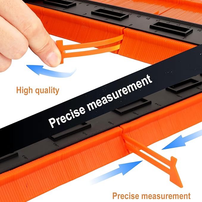 2Pack Contour Gauge Tool (12+5Inch) with Adjustable Lock竊똅athers Day Gifts竊똕uper Gauge Shape and Outline Angle Measuring tool to Copy Angles and Odd Shapes竊똖ile Flooring, Woodworking Tools