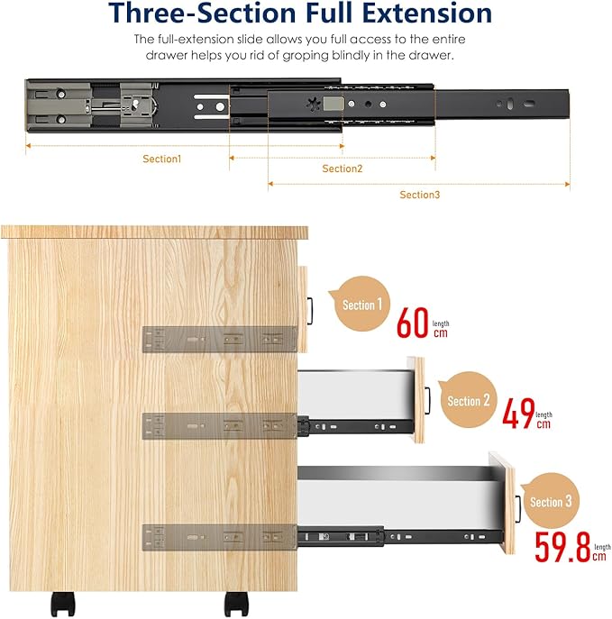 Ravinte 10 Inch Soft Close Drawer Slides 5 Pairs 10 Pack Black Full Extension Ball Bearing Drawer Glide Side Mount