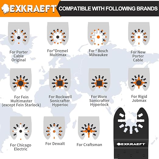 110 PCS Multitool Blades Oscillating Tool Blade, Universal Titanium Oscillating Saw Blades for Metal Nails, Wood and Plastic, Multi Tool Blades Kits Fit Dewalt Milwaukee Ryobi Rockwell Fein
