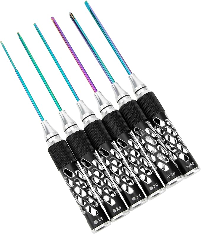 MEUS RACING RC Hex Screwdriver Phillips Screwdriver Slotted Screwdriver Tool Set for 1/6 1/8 1/10 SCX6 SCX10 TRX4 RC Crawler Car (Type D)